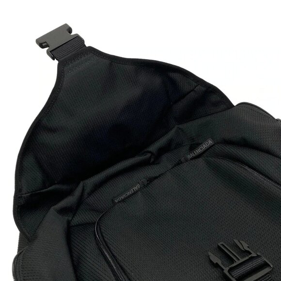 Auth BALENCIAGA Unity Backpack Large 792073 Black Polyamide Polyester Viscose - Picture 14 of 16